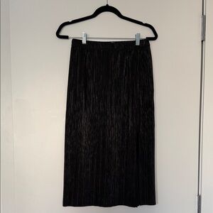 Oak+Fort Black Shiny Midi Skirt - Women